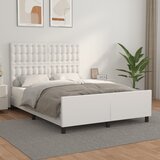 The Living Store Posteljni okvir z vzglavjem bel 140x190 cm umetno usnje - Posteljni Okvir Z Vzglavjem, (21529853) | Shoptok.si