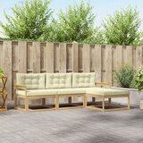  Set vanjskih sofa s jastukom 4 pcs Bijela i krem Poliester | shoptok.hr