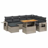  8-dijelni set vrtnih sofa od poliratana s jastucima sivi | shoptok.hr