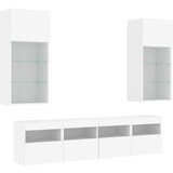  5-dijelni zidni TV elementi s LED bijeli od konstruiranog drva | shoptok.hr