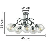  Plafonski luster EVIE 5xE27/60W/230V antracit/prozirno | Eponuda.com