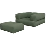Raztegljiv fotelj Cube Olive Green