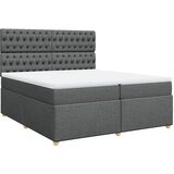  Krevet s oprugama i madracem tamnosivi 200 x 200 cm od tkanine | shoptok.hr