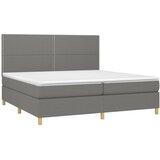  Krevet s oprugama i madracem tamnosivi 200 x 200 cm od tkanine | shoptok.hr