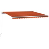 Tenda na ručno uvlačenje LED 400 x 300 cm narančasto-smeđa | Eponuda.com