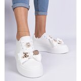 D/CEO marka niezdefiniowana White women's sneakers decorated with a teddy bear Milonel Cene