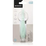 Kikka Boo Silicone Toothbrush with Silicone Cup Softy silikonska zobna ščetka s priseskom 6 m+ Mint 1 kos