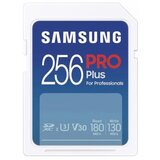 Samsung sd card 256GB, pro plus, sdxc, uhs-i U3 V30 class 10, read up to 180MB/s, write up to 130 mb/s, for 4K and fullhd video recording | ePonuda.com