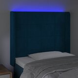  LED uzglavlje tamnoplavo 103x16x118/128 cm baršunasto | shoptok.hr