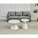 Arti Klub sto 6164 set Bela keramička ploča/Bele metalne noge fi 70+fi 50 ( 800-633 ) Cene