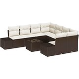  Sjedeća garnitura za vrt 9 kom. Smeđa i krem poliratan 239 x 62 x 69 cm | Shoptok.si
