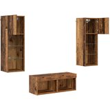 VidaXL TV stene 4 pcs Umetni hrast 40 x 30 x 30 cm Konstruiran les Slike