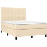  Box spring s madracem LED krem 140x200 cm od tkanine | shoptok.hr
