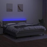  Krevet box spring s madracem LED svjetlosivi 180x200 cm tkanina | shoptok.hr