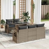 Maison Chic Seti vrtnega pohištva - Vrtna garnitura - Vrtni pohištvo set 6-delna z blazinami siv poli ratan, (21807046) | Shoptok.si
