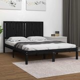  Okvir za krevet od masivne borovine crni 140 x 190 cm | shoptok.hr
