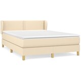 Krevet s oprugama i madracem krem 140x200 cm od tkanine | Eponuda.com