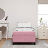  Konstrukcija postelje Roza in bela 80 x 200 cm Žamet | Shoptok.si