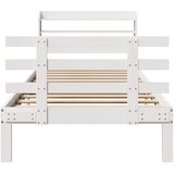  Okvir kreveta s uzglavljem bijeli 75x190 cm od borovine | shoptok.hr