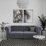 Støraa Temno siva žametna raztegljiva sedežna garnitura 236 cm Felix – | Shoptok.si