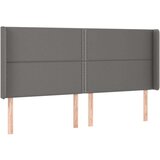  Posteljno vzglavje sivo 163x16x118/128 cm umetno usnje, (20953111) | Shoptok.si
