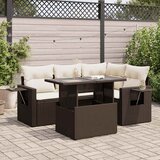 vidaXL 5-dijelni set vrtnih sofa s jastucima poliratan smeđi | shoptok.hr