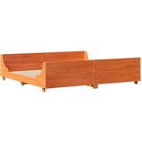 vidaXL Posteljni okvir brez vzmetnice vošč. rjav 180x200 cm borovina | Shoptok.si
