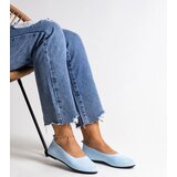 Gemre Blue Fabric Ballet Flats Yafia | shoptok.hr