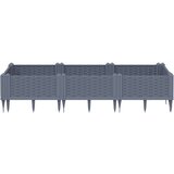  Vrtna sadilica s klinovima siva 125 x 40 x 28 5 cm PP | shoptok.hr