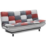 MID.YOU ZOFA S POSTELJNO FUNKCIJO, srebrne barve, barve gozdnih sadežev, temno siva tekstil, leseni material | Shoptok.si