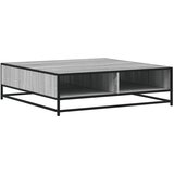 Maison Chic Klubska mizica - kavna mizica - Nizka mizica siva sonoma 100x100x30 cm inž. les in kovina, (21753026) Cene