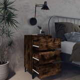  Nočna omarica s kovinskimi nogami dimljeni hrast 40x35x69 cm, (20624100) | Shoptok.si
