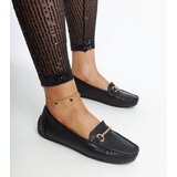 Gemre Black moccasins with a decorative buckle Adila Cene