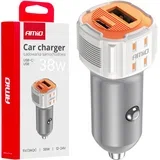 Auto punjač USB-A USB-C 38W bijeli