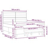  Postelja z vzmetnico in klopjo Temno siva 160x200 cm Tkanina, (22083945) | Shoptok.si
