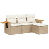 Maison Chic Seti vrtnega pohištva - Vrtna garnitura - Vrtni pohištvo set 4-delna z blazinami bež poli ratan, (21811294) | Shoptok.si