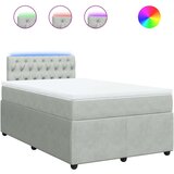 vidaXL Box spring krevet s madracem svjetlosivi 120x200 cm baršunasti | shoptok.hr