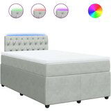 vidaXL Box spring postelja z vzmetnico svetlo siva 120x200 cm žamet | Shoptok.si