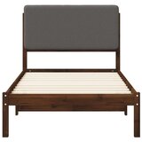  Krevetni okvir s tapiciranim uzglavljem - Tamnosmeđa i svjetlosiva 90 x 190 cm | shoptok.hr