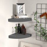 vidaXL Plutajuće kutne police 2 kom sjajne sive 25 x 25 x 3,8 cm MDF Cijene