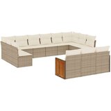  13-dijelni set vrtnih sofa s jastucima poliratan Bež | shoptok.hr