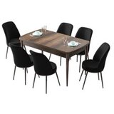 Hanah home set trpezarijski sto i 6 stolica zen baroque black | ePonuda.com