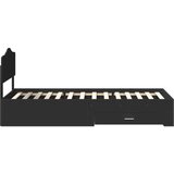 vidaXL Konstrukcija postelje Črna 75 x 190 cm Konstruiran les | Shoptok.si