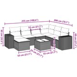  8-dijelni set vrtnih sofa od poliratana s jastucima bež | shoptok.hr
