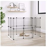  Kavez za ljubimce s 20 panela i vratima crni 35 x 35 cm čelični | shoptok.hr