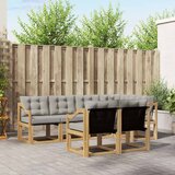  Set vanjskih sofa 7 kom. Bijela i svjetlosiva Smeđa 245 x 126,5 x 73 cm | shoptok.hr