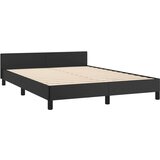 Posteljni okvir z vzglavjem črn 140x190 cm umetno usnje, (20738854) | Shoptok.si