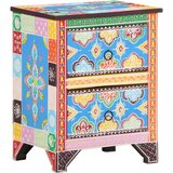  Ručno obojeni noćni ormarić 40 x 30 x 50 cm masivno drvo manga | Eponuda.com