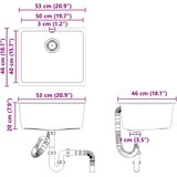  Umivaonik Crna 530 x 460 mm 80% kvarc i 20% smola | shoptok.hr