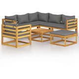  Sedežna garnitura z blazinami 8-delna trden akacijev les | Shoptok.si